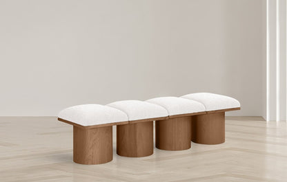Meridian Furniture - Pavilion Cream Boucle Fabric Bench - 4Pc - 467Cream-4B veiw 2