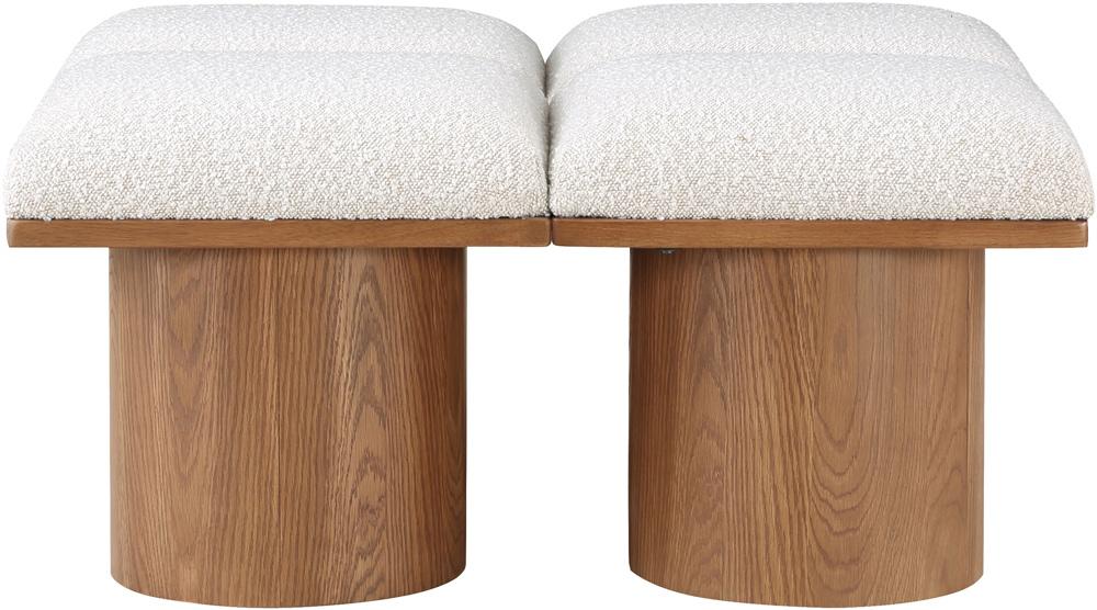 Meridian Furniture - Pavilion Cream Boucle Fabric Bench - 4Pc - 467Cream-4C veiw 4