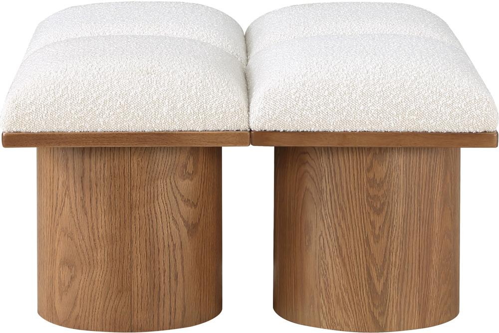 Meridian Furniture - Pavilion Cream Boucle Fabric Bench - 4Pc - 467Cream-4D veiw 4