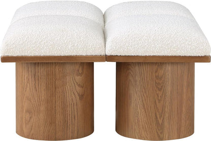 Meridian Furniture - Pavilion Cream Boucle Fabric Bench - 4Pc - 467Cream-4D veiw 4