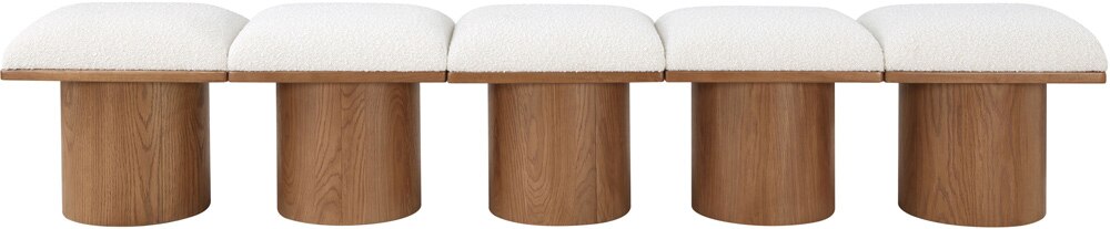 Meridian Furniture - Pavilion Cream Boucle Fabric Bench - 5Pc - 467Cream-5A veiw 3