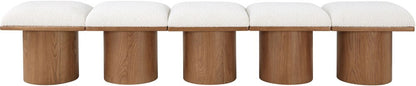 Meridian Furniture - Pavilion Cream Boucle Fabric Bench - 5Pc - 467Cream-5A veiw 3