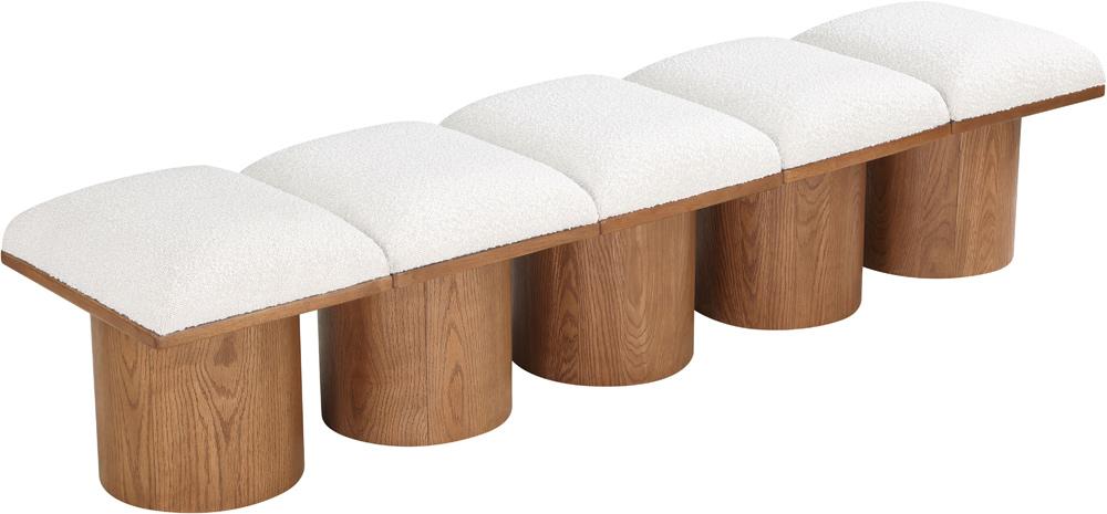 Meridian Furniture - Pavilion Cream Boucle Fabric Bench - 5Pc - 467Cream-5A veiw 5