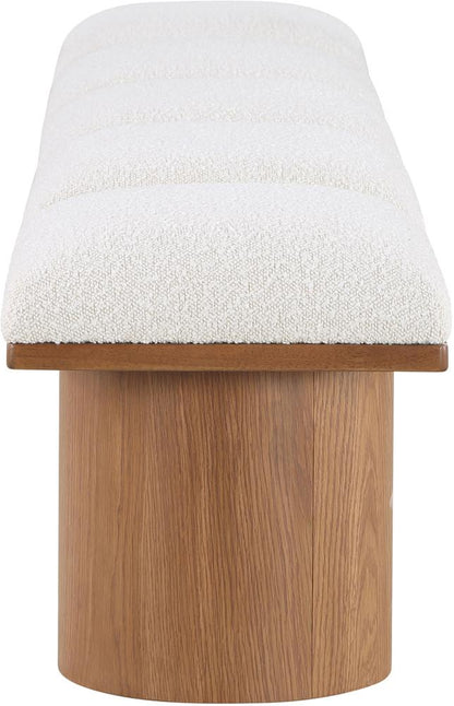 Meridian Furniture - Pavilion Cream Boucle Fabric Bench - 5Pc - 467Cream-5B veiw 4