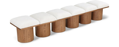 Meridian Furniture - Pavilion Cream Boucle Fabric Bench - 6Pc - 467Cream-6A veiw 1
