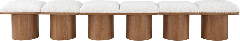 Meridian Furniture - Pavilion Cream Boucle Fabric Bench - 6Pc - 467Cream-6A veiw 3