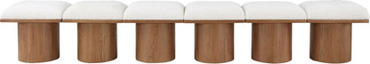 Meridian Furniture - Pavilion Cream Boucle Fabric Bench - 6Pc - 467Cream-6A veiw 3