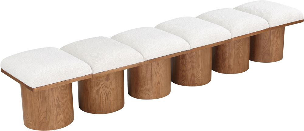 Meridian Furniture - Pavilion Cream Boucle Fabric Bench - 6Pc - 467Cream-6A veiw 5