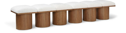 Meridian Furniture - Pavilion Cream Boucle Fabric Bench - 6Pc - 467Cream-6B veiw 1