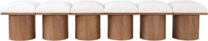 Meridian Furniture - Pavilion Cream Boucle Fabric Bench - 6Pc - 467Cream-6B veiw 3