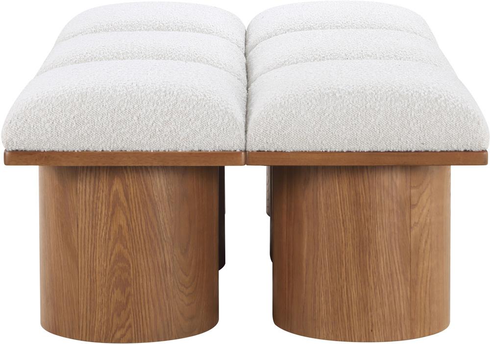 Meridian Furniture - Pavilion Cream Boucle Fabric Bench - 6Pc - 467Cream-6D veiw 4