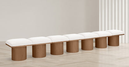 Meridian Furniture - Pavilion Cream Boucle Fabric Bench - 7Pc - 467Cream-7A veiw 2