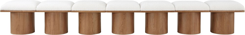 Meridian Furniture - Pavilion Cream Boucle Fabric Bench - 7Pc - 467Cream-7A veiw 3
