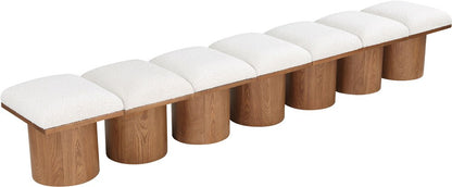 Meridian Furniture - Pavilion Cream Boucle Fabric Bench - 7Pc - 467Cream-7A veiw 5