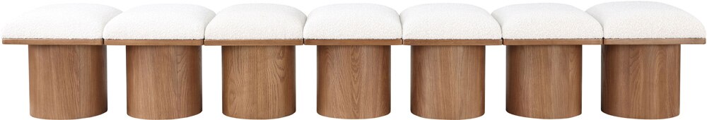 Meridian Furniture - Pavilion Cream Boucle Fabric Bench - 7Pc - 467Cream-7B veiw 3