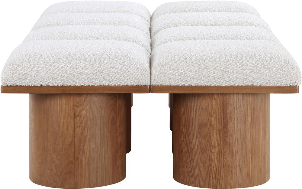Meridian Furniture - Pavilion Cream Boucle Fabric Bench - 8Pc - 467Cream-8C veiw 4