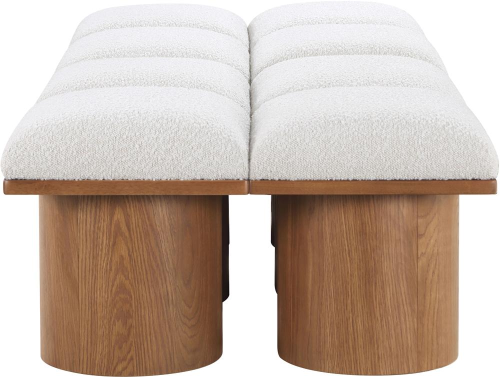Meridian Furniture - Pavilion Cream Boucle Fabric Bench - 8Pc - 467Cream-8D veiw 4