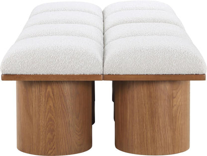 Meridian Furniture - Pavilion Cream Boucle Fabric Bench - 8Pc - 467Cream-8D veiw 4