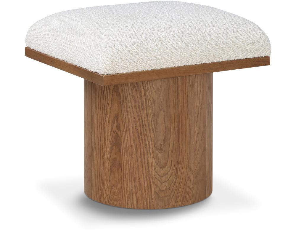 Meridian Furniture - Pavilion Cream Boucle Fabric Bench/Stool - 467Cream-C veiw 1