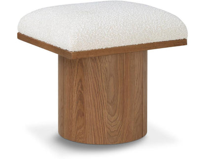 Meridian Furniture - Pavilion Cream Boucle Fabric Bench/Stool - 467Cream-C veiw 1