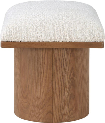 Meridian Furniture - Pavilion Cream Boucle Fabric Bench/Stool - 467Cream-C veiw 4