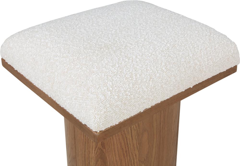 Meridian Furniture - Pavilion Cream Boucle Fabric Bench/Stool - 467Cream-C veiw 5