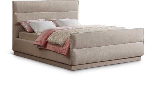 Meridian Furniture - Paxton Beige Chenille Fabric Full Bed - PaxtonBeige-F veiw 1