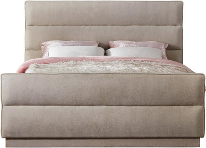 Meridian Furniture - Paxton Beige Chenille Fabric King Bed - PaxtonBeige-K veiw 3