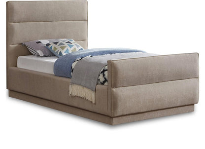 Meridian Furniture - Paxton Beige Chenille Fabric Twin Bed - PaxtonBeige-T veiw 1