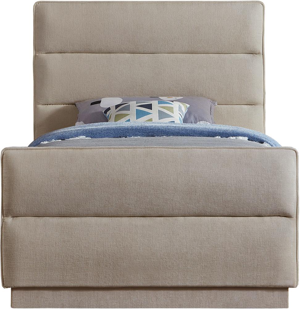 Meridian Furniture - Paxton Beige Chenille Fabric Twin Bed - PaxtonBeige-T veiw 3