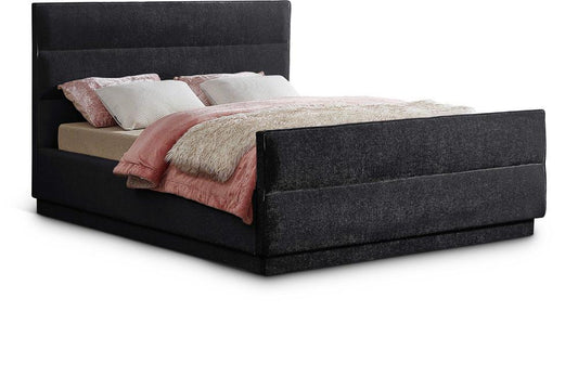 Meridian Furniture - Paxton Black Chenille Fabric King Bed - PaxtonBlack-K veiw 1