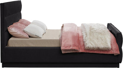 Meridian Furniture - Paxton Black Chenille Fabric Queen Bed - PaxtonBlack-Q veiw 5