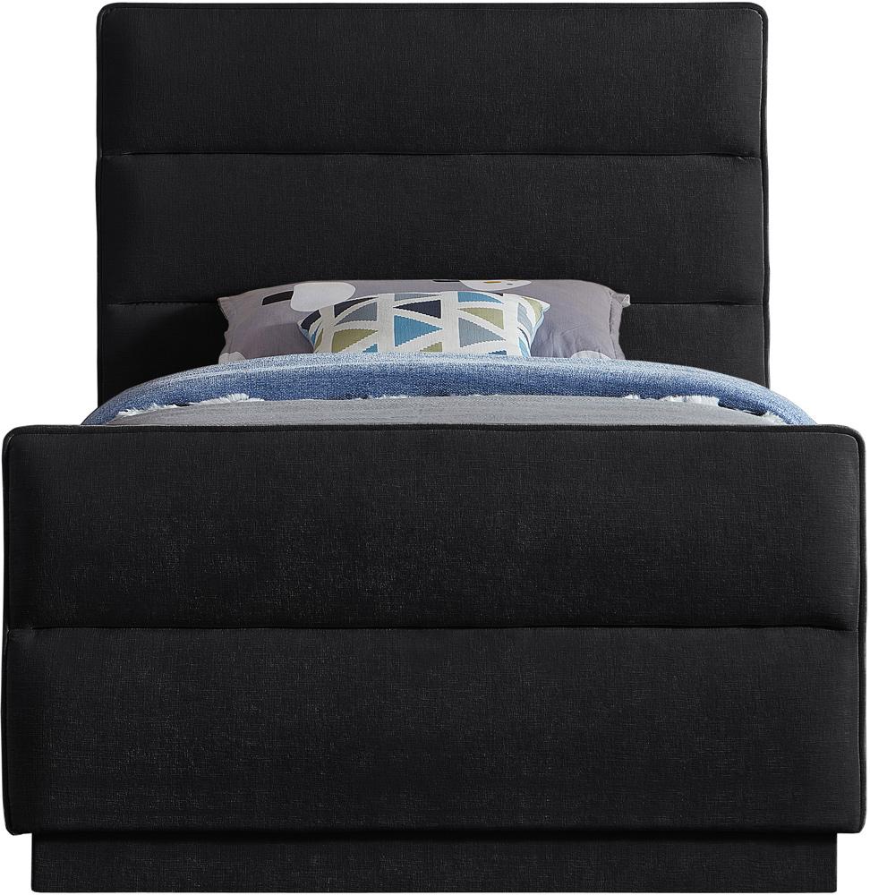 Meridian Furniture - Paxton Black Chenille Fabric Twin Bed - PaxtonBlack-T veiw 3