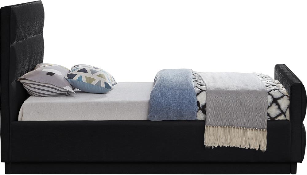 Meridian Furniture - Paxton Black Chenille Fabric Twin Bed - PaxtonBlack-T veiw 5