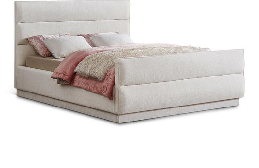Meridian Furniture - Paxton Cream Chenille Fabric Full Bed - PaxtonCream-F veiw 1