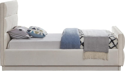 Meridian Furniture - Paxton Cream Chenille Fabric Twin Bed - PaxtonCream-T veiw 5