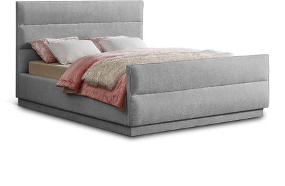 Meridian Furniture - Paxton Grey Chenille Fabric King Bed - PaxtonGrey-K veiw 1