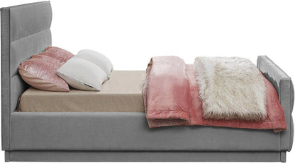 Meridian Furniture - Paxton Grey Chenille Fabric King Bed - PaxtonGrey-K veiw 5