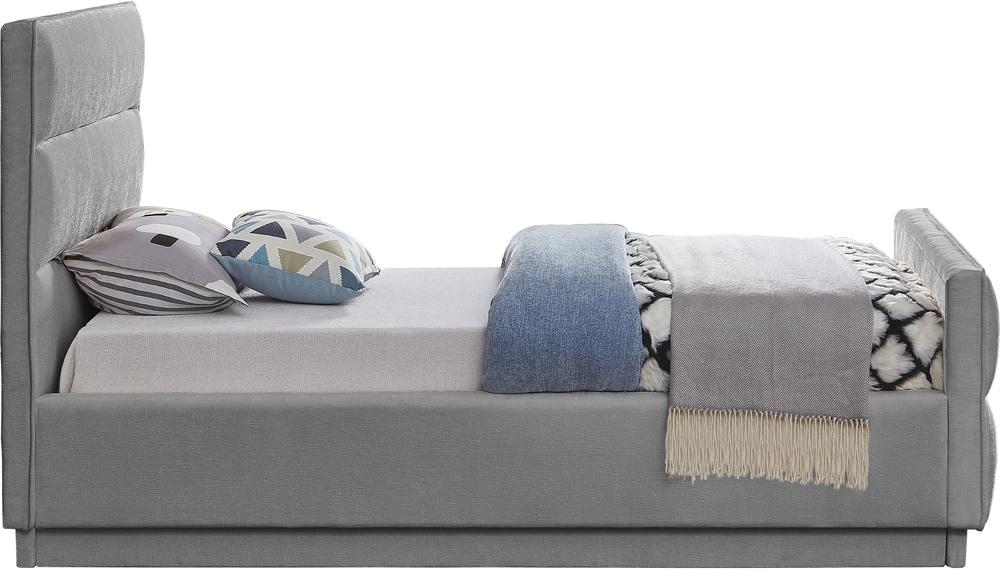 Meridian Furniture - Paxton Grey Chenille Fabric Twin Bed - PaxtonGrey-T veiw 5