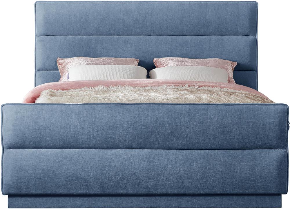 Meridian Furniture - Paxton Light Blue Chenille Fabric King Bed - PaxtonLtBlu-K veiw 3
