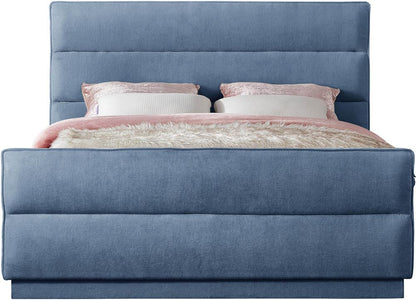 Meridian Furniture - Paxton Light Blue Chenille Fabric King Bed - PaxtonLtBlu-K veiw 3