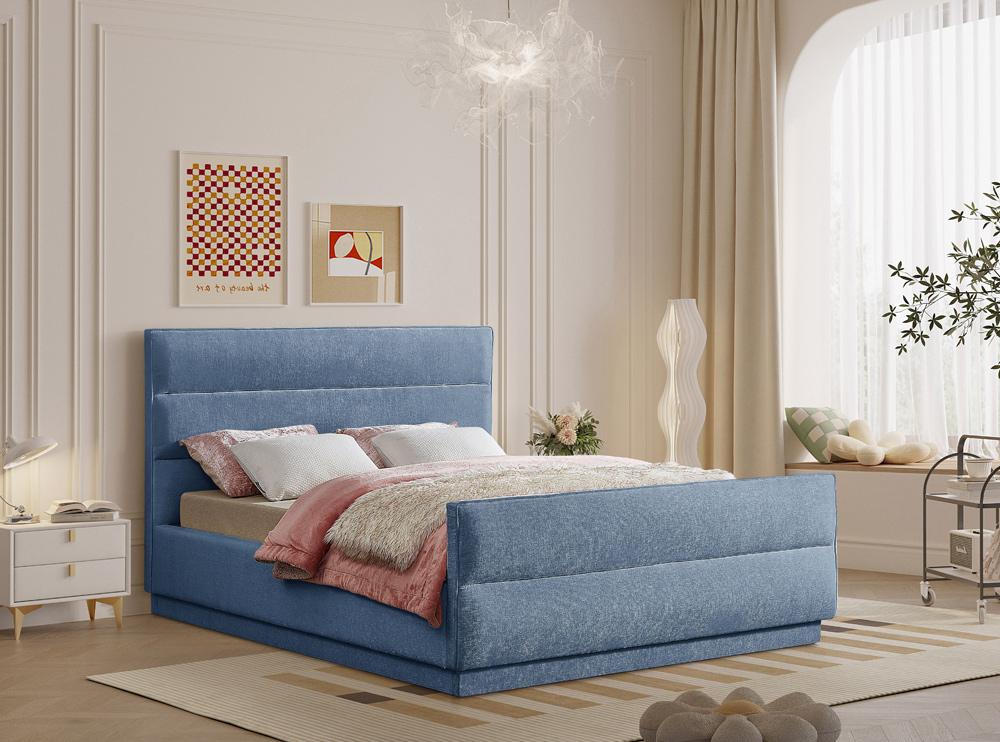 Meridian Furniture - Paxton Light Blue Chenille Fabric Queen Bed - PaxtonLtBlu-Q veiw 2