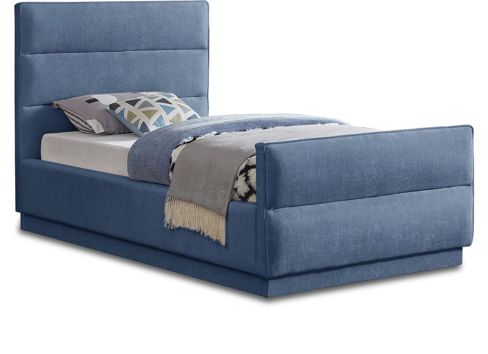 Meridian Furniture - Paxton Light Blue Chenille Fabric Twin Bed - PaxtonLtBlu-T veiw 1