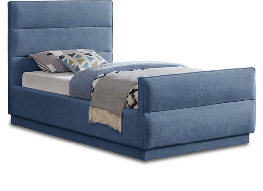 Meridian Furniture - Paxton Light Blue Chenille Fabric Twin Bed - PaxtonLtBlu-T veiw 1