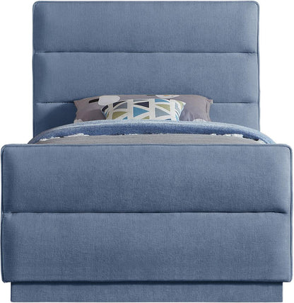 Meridian Furniture - Paxton Light Blue Chenille Fabric Twin Bed - PaxtonLtBlu-T veiw 3