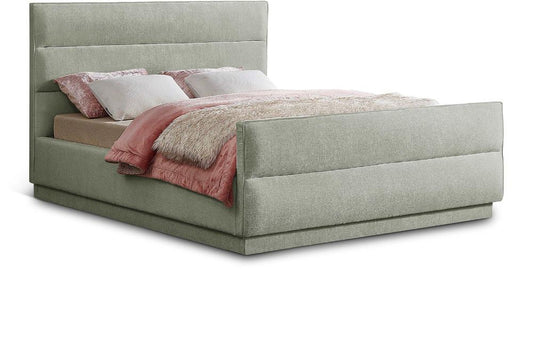 Meridian Furniture - Paxton Mint Chenille Fabric King Bed - PaxtonMint-K veiw 1