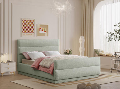 Meridian Furniture - Paxton Mint Chenille Fabric King Bed - PaxtonMint-K veiw 2