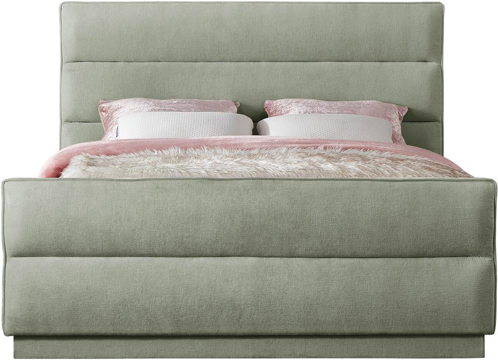Meridian Furniture - Paxton Mint Chenille Fabric King Bed - PaxtonMint-K veiw 3
