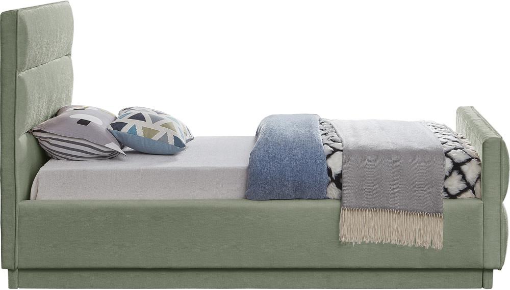 Meridian Furniture - Paxton Mint Chenille Fabric Twin Bed - PaxtonMint-T veiw 5