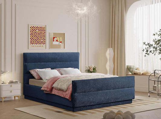 Meridian Furniture - Paxton Navy Chenille Fabric Full Bed - PaxtonNavy-F veiw 2